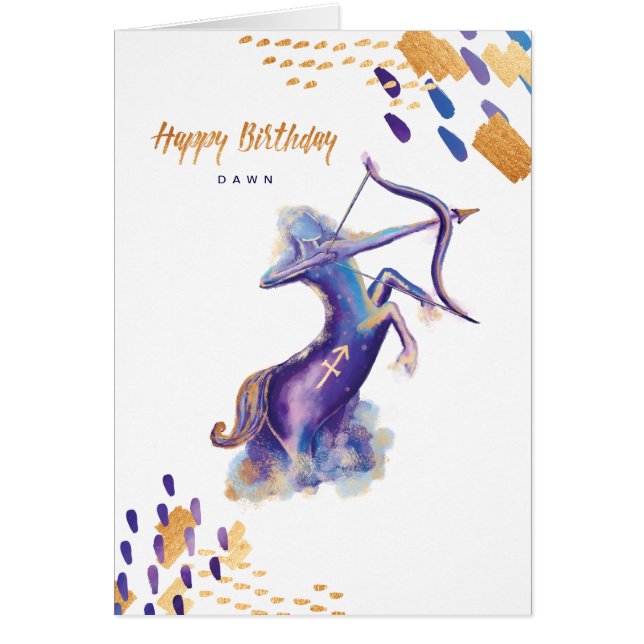 Sagittarius Zodiac Watercolour Artistry Card (Vorne)