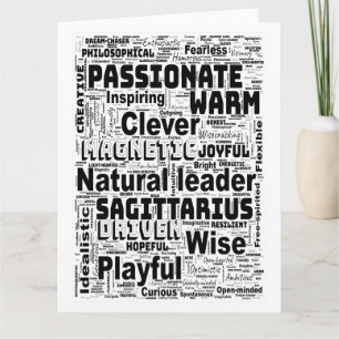 Sagittarius Zodiac Word Cloud Inspiration Karte