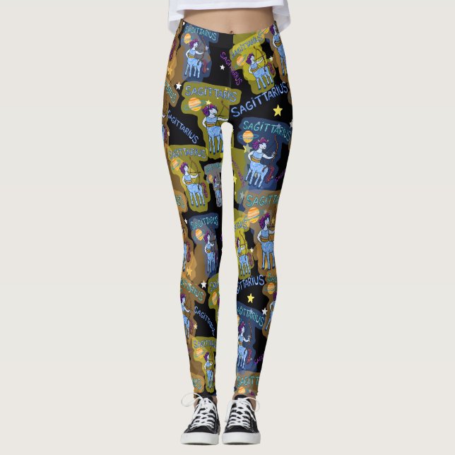 Sagittarius Zodiac Zeichen des Telefons Leggings (Vorderseite)