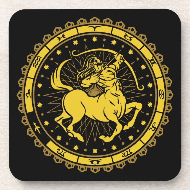 Sagittarius - Zodiac - Zeichen - Symbol - Horoskop Getränkeuntersetzer (Vorderseite)