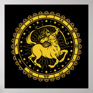 Sagittarius - Zodiac - Zeichen - Symbol - Horoskop Poster