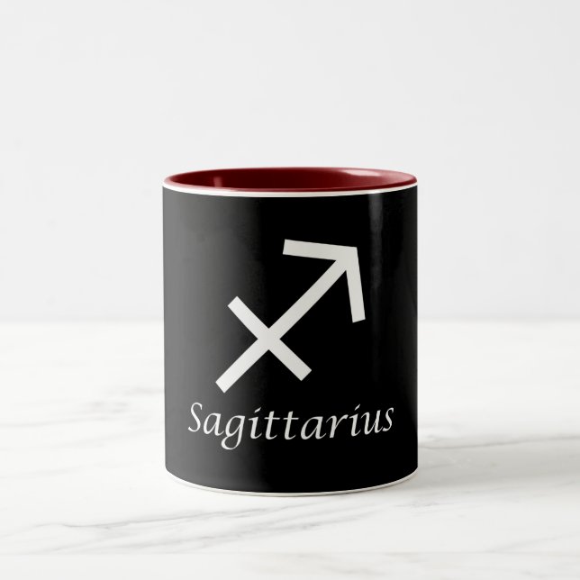"Sagittarius" Zodiac-Zeichen Zweifarbige Tasse (Mittel)