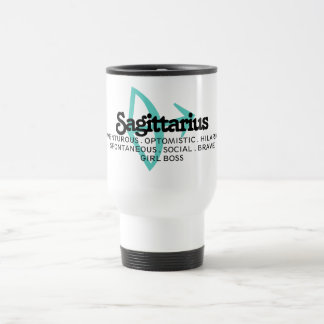 Sagittarius Zodiac Zeichenzüge Girl Boss Reisebecher