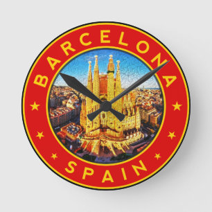 Sagrada Familia Barcelona Runde Wanduhr