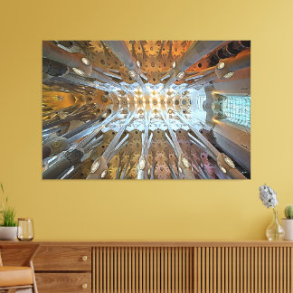 Sagrada Familia Decke Barcelona Leinwanddruck