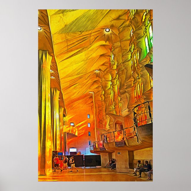 Sagrada Familia. Innenseite. Ansicht 13. Poster (Vorne)