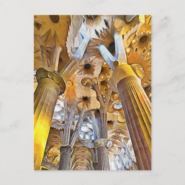 Sagrada Familia. Innenseite. Ansicht 16. Postkarte (Vorderseite)