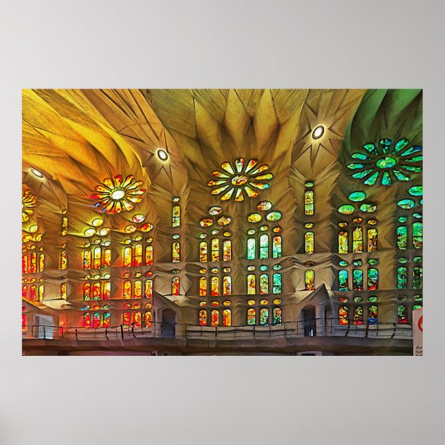 Sagrada Familia. Innenseite. Ansicht 19. Poster (Vorne)