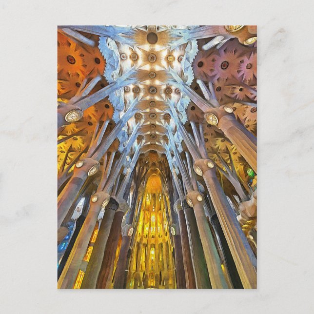 Sagrada Familia. Innenseite. Ansicht 21. Postkarte (Vorderseite)
