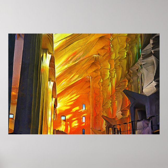 Sagrada Familia. Innenseite. Ansicht 2. Poster (Vorne)