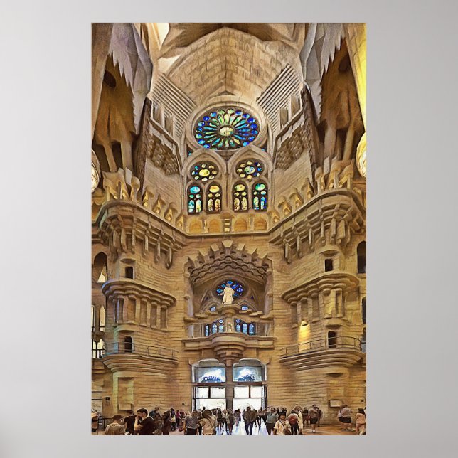 Sagrada Familia. Innenseite. Ansicht 32. Poster (Vorne)