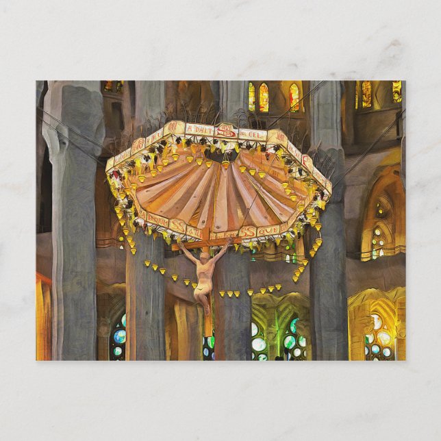 Sagrada Familia. Innenseite. Ansicht 4. Postkarte (Vorderseite)