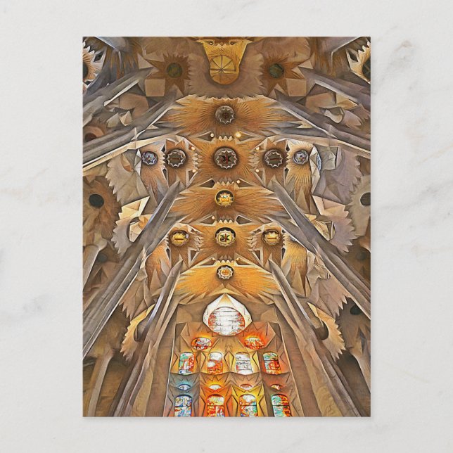 Sagrada Familia. Innenseite. Ansicht 7. Postkarte (Vorderseite)