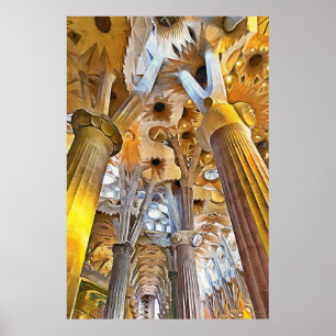 Sagrada Familia. Inneres. Ansicht 16. Poster