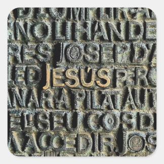 Sagrada Familia Jesus-Tür Quadratischer Aufkleber