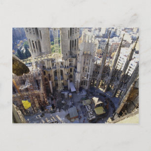 Sagrada familia, Luft, Barcelona, Spanien Postkarte
