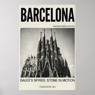 Sagrada Familia Poster Barcelona Typografie Kunst
