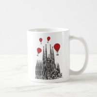 Sagrada Familia und Red Hot Air Balloons