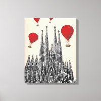 Sagrada Familia und Red Hot Air Balloons
