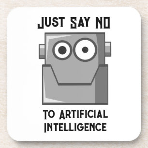 Sagt einfach Nein zur künstlichen Intelligenz Getränkeuntersetzer