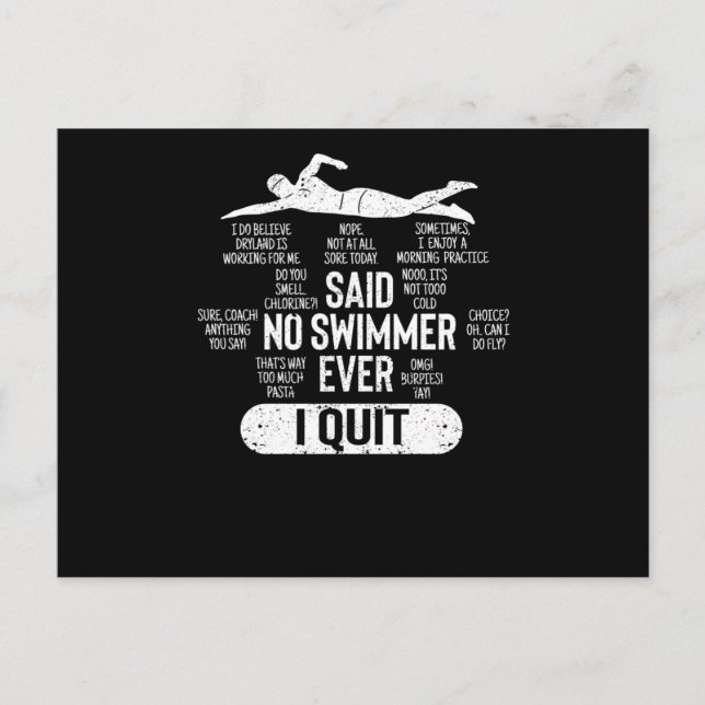 Sagte kein Schwimmer, der je wettbewerbsfähig schw Postkarte (Vorderseite)