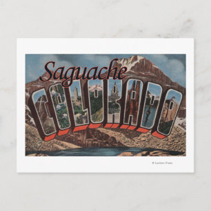 Saguache, Colorado - Große Buchstabenszenen Postkarte