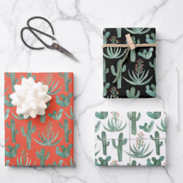 Saguaro Cactus Desert Aloe Pflanze Geschenkpapier Set