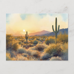 Saguaro Cactus Desert Sunset Postkarte