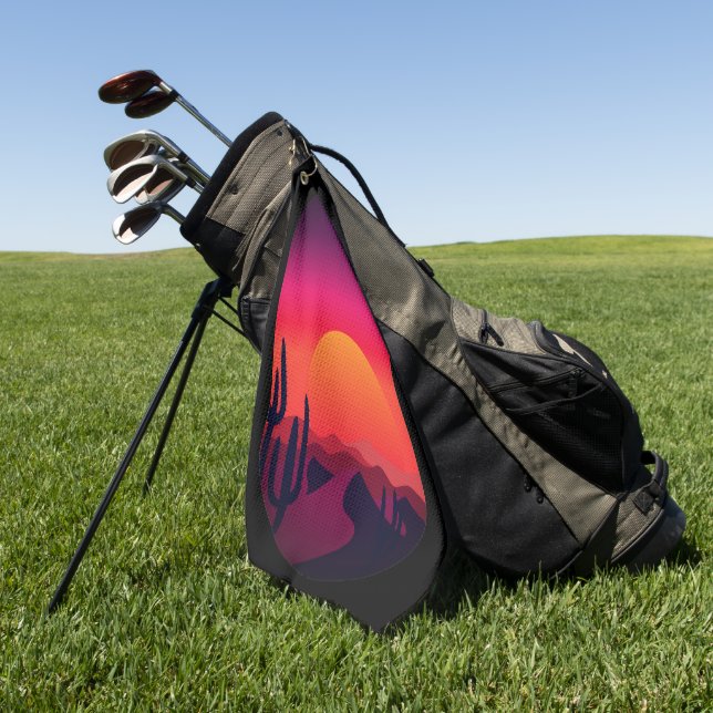 Saguaro Cactus Sonoran Desert Sunrise Sunset Scene Golfhandtuch (Gras)