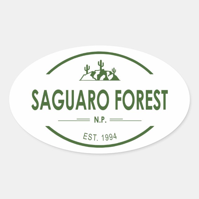 Saguaro Forest National Park Ovaler Aufkleber (Vorderseite)