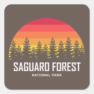 Saguaro Forest National Park Quadratischer Aufkleber