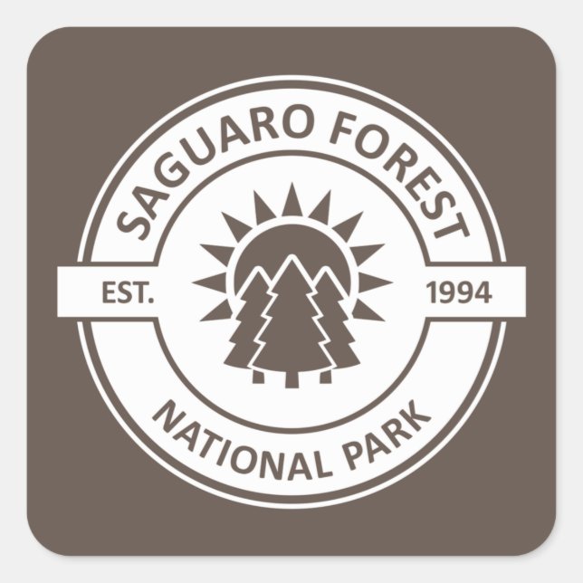 Saguaro Forest National Park Quadratischer Aufkleber (Vorderseite)