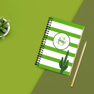 Saguaro Green Stripe Monogramme personnalisé