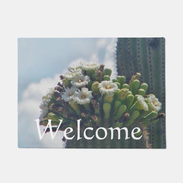 Saguaro-Kakteen-Blüten Fußmatte (Vorderseite)