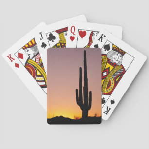 Saguaro-Kaktus am Sonnenuntergang Spielkarten