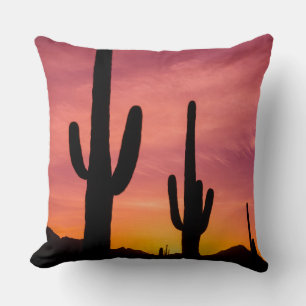 Saguaro-Kaktus bei Sonnenaufgang, Arizona Kissen