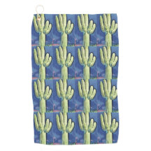 Saguaro-Kaktus-blaues Golf-Tuch