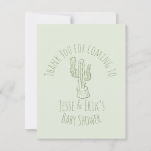 Saguaro-Kaktus handgezeichnet Baby-Shower grün RSVP Karte