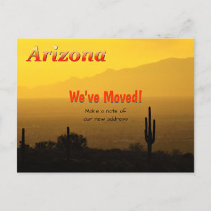 Saguaro-Kaktus mit goldenem Sonnenuntergang in Ari Ankündigungspostkarte