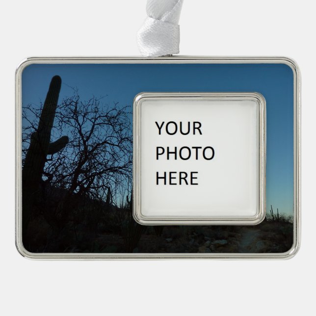 Saguaro Morning am Saguaro Nationalpark Rahmen-Ornament Silber (Vorderseite)