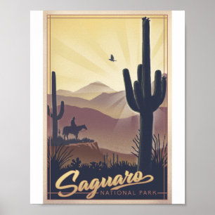 Saguaro National Park Litho Kunstposter Poster