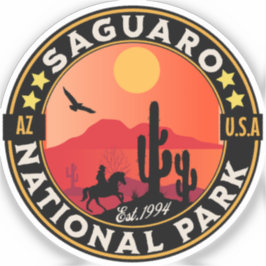 Saguaro National Park Vinateg Desert Landscape Aufkleber