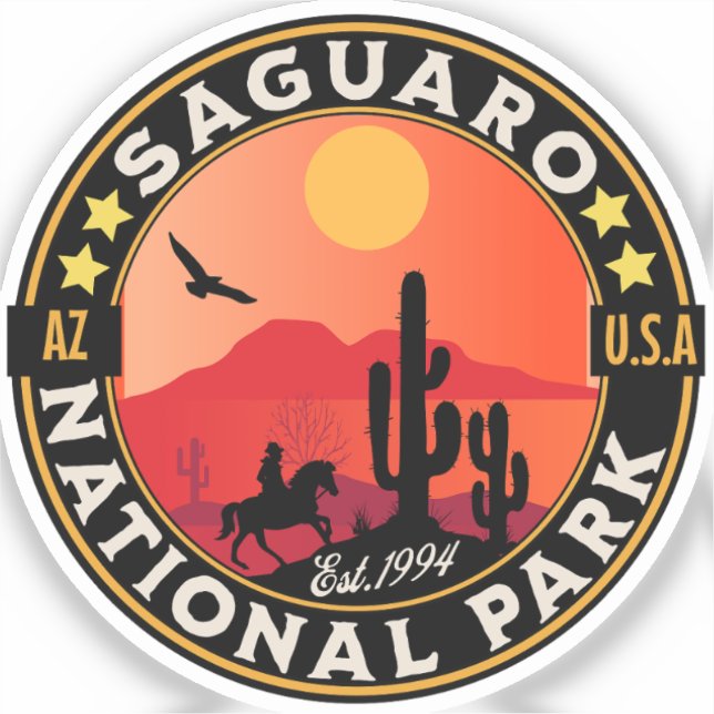 Saguaro National Park Vinateg Desert Landscape Aufkleber (Vorderseite)