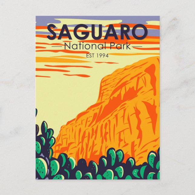 Saguaro Nationalpark Arizona Prickly Birne Kaktus Postkarte (Vorderseite)
