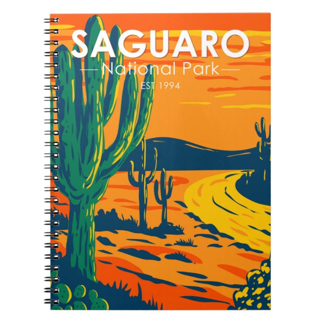 Saguaro Nationalpark Arizona Vintag Notizblock (Vorderseite)
