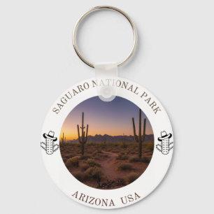 Saguaro-Nationalpark Arizona Wüsten-Sonnenuntergan Schlüsselanhänger