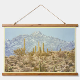 Saguaro Nationalpark mit dem Berg Wandteppich Mit Holzrahmen