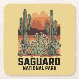 Saguaro-Nationalpark Rechteckiger Pappuntersetzer