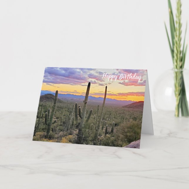 Saguaro Nationalpark Sunset Karte (Vorderseite)