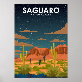 Saguaro Nationalpark Vintage Reisen Poster